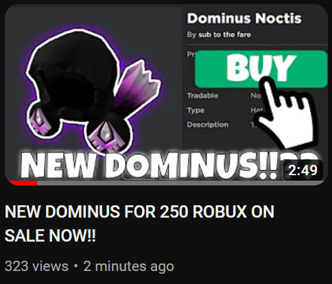 WaffleTrades on X: NEW DOMINUS ON ROBLOX!! GO LIKE UP MY VIDEO ON THE  DOMINUS!!!   / X