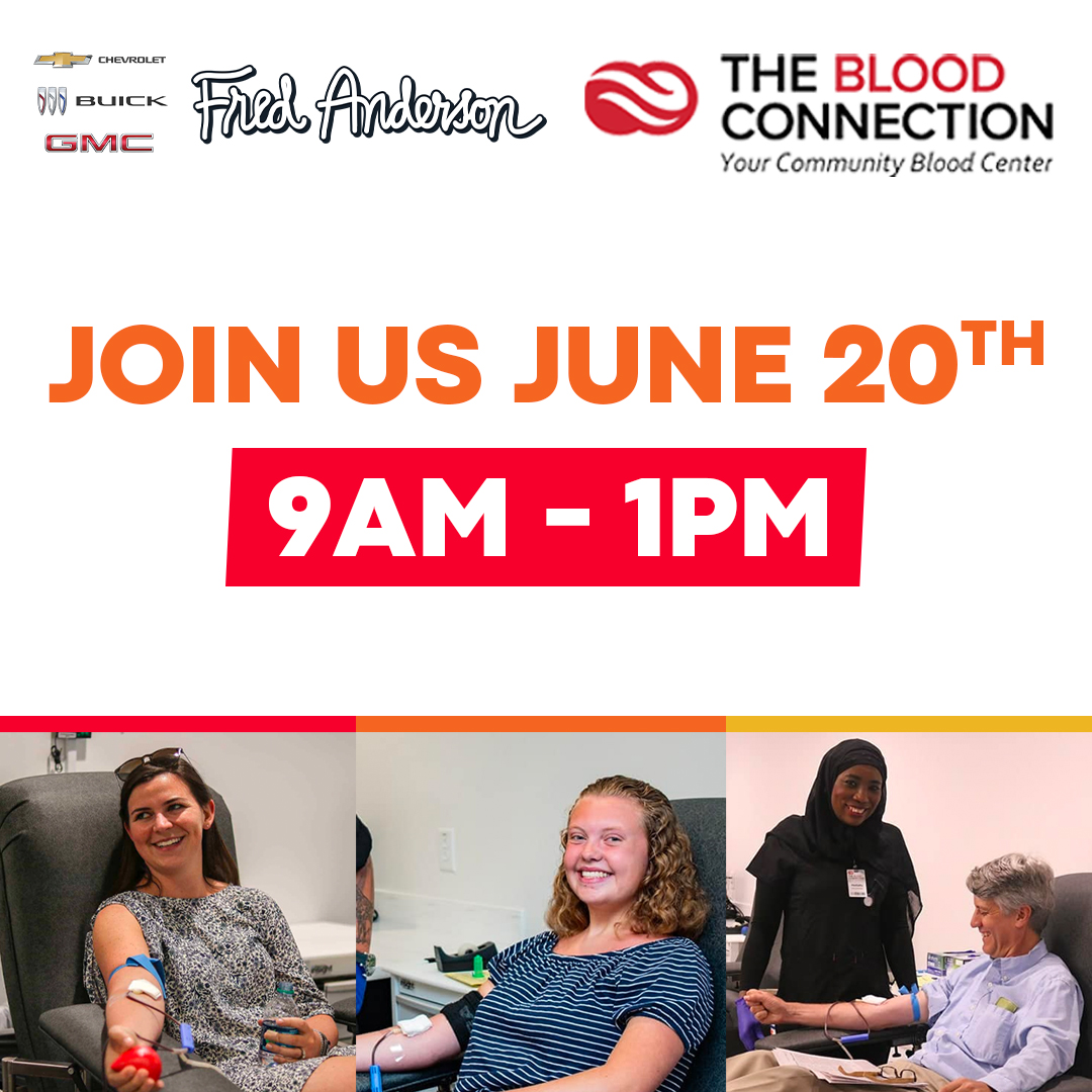 Did you know that 25% of the blood collected during donation goes to cancer patients? Make a difference and donate during our blood drive TODAY from 9 am -1 pm at our dealership. @BloodConnection #BloodDrive #GreerSC #FredAnderson #Chevy #Buick #GMC