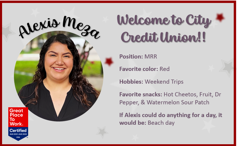 City CU welcomes Samantha Carter and Alexis Meza to our family.

We’re happy to have you join us!