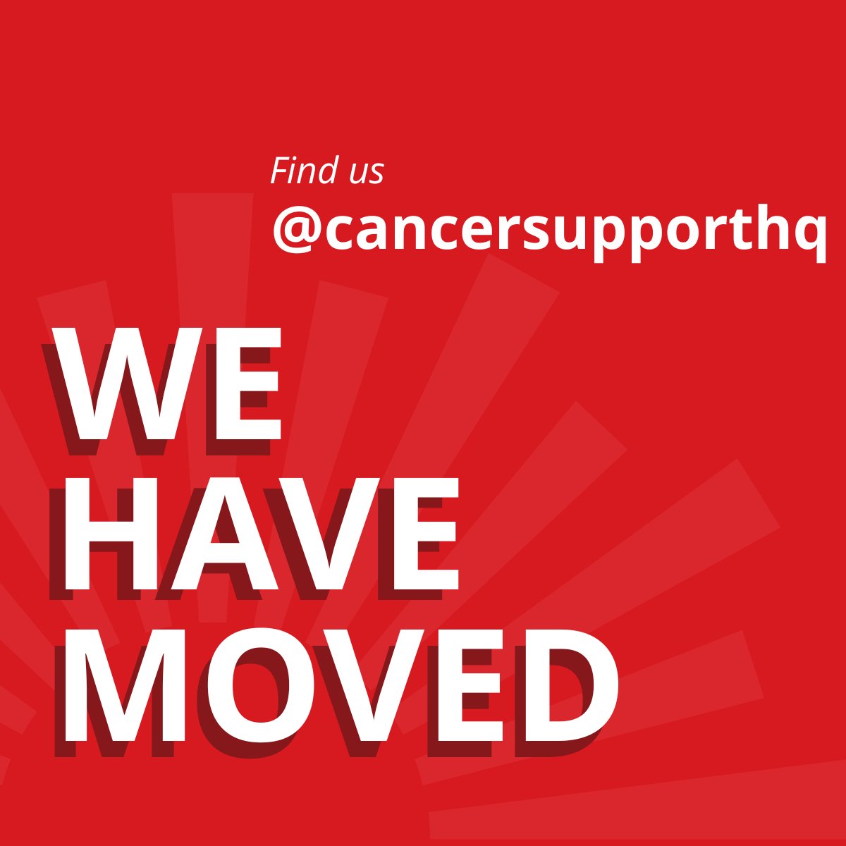 PPServices_CSC's tweet image. We have moved! Please continue to follow us and keep up to date by following @CancerSupportHQ