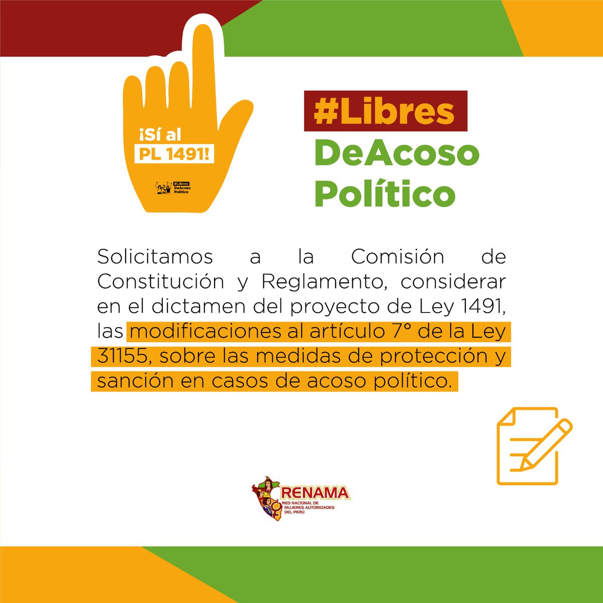 renamaperu's tweet photo. #LibresDeAcosoEnLaPolítica
@ComisionConsti2 https://t.co/izJTqD5YJk