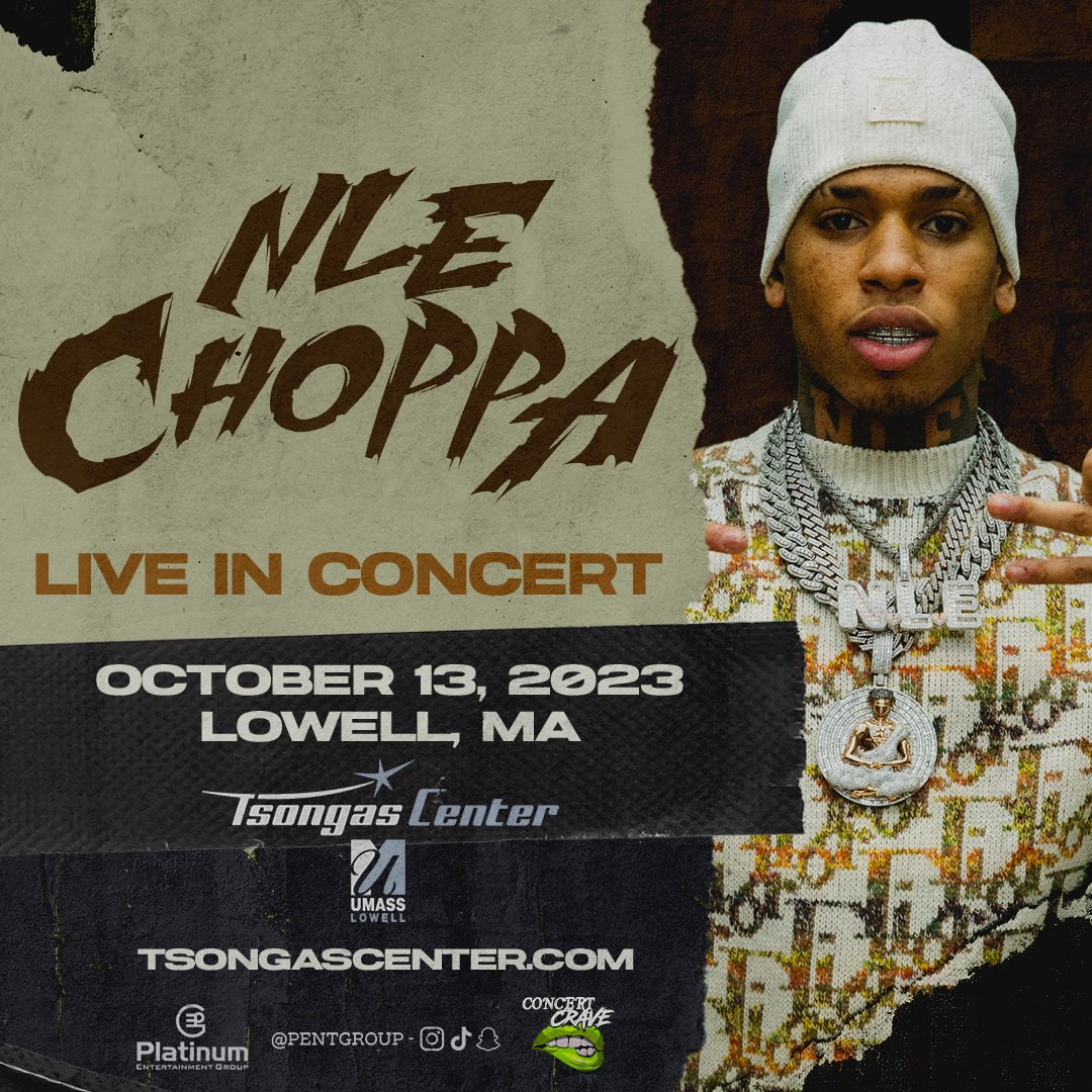 CONCERT ANNOUNCEMENT: NLE CHOPPA - FRIDAY, OCTOBER 13, 2023🔥 Tickets will go on sale Friday, June 23rd at noon at TsongasCenter.com #NLEChoppa #pentgroup #tsongascenter #lowell #concert
