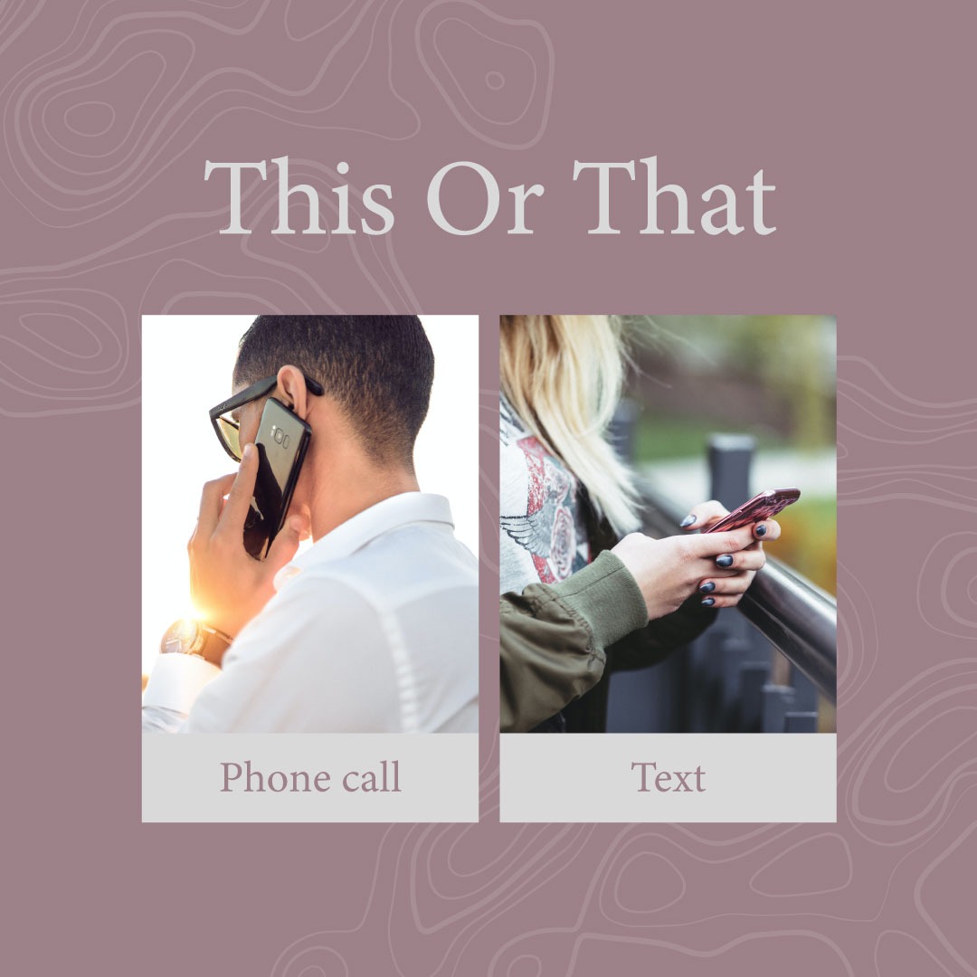 Phone call 🤙 or text 📱? Pick your favorite.

#thisorthat #life #travel #movies #fashion