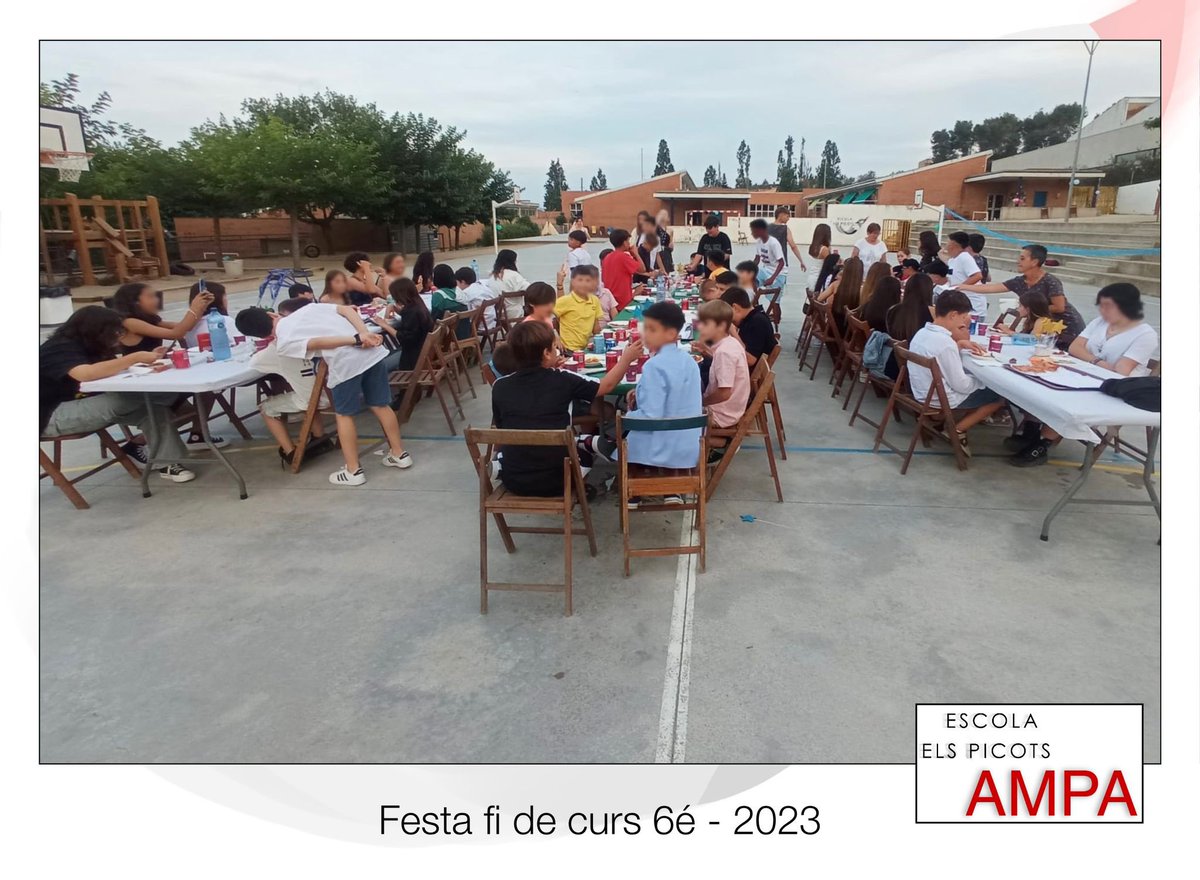 afaelspicots's tweet photo. Divendres passat els i les alumnes de sisè van gaudir de la seva emotiva festa de graduació de primària! L’AMPA, com ja és tradició, va contribuir econòmicament cobrint part del menú dels socis i sòcies! Les famílies han estat molt agraïdes! Ja tenim una nova promoció graduada! https://t.co/jIbvtCtbUS