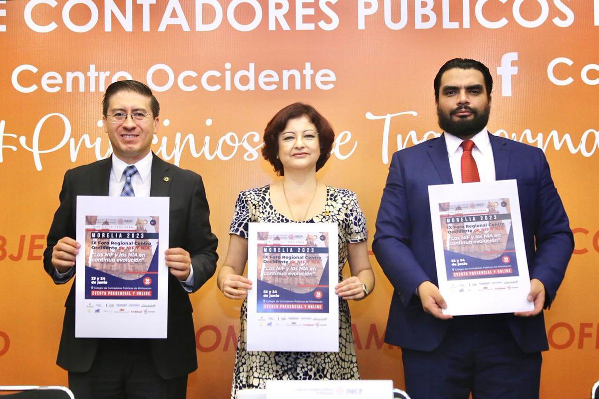 CCPMichoacan's tweet photo. Presentamos ante los medios de comunicación los detalles de nuestro Foro Regional las NIFS y las NIA en Continua Evolución, el cual se estará desarrollando los días 23 y 24 de junio, donde estaremos recibiendo a contadores de 8 estados de la República.

#PrincipiosQueTransforman https://t.co/ljwumAJteY