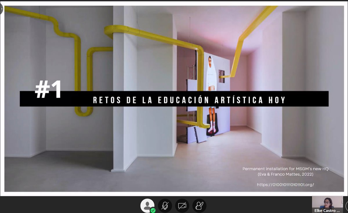 Hoy comenzamos los diálogos sobre #EducaciónArtística y desafíos actuales" en nuestros seminarios de #EDARCLUSION. <a href="/elkecastroleon/">Elke Castro León</a> y <a href="/Juliamancon/">Julia Mañero</a> reflexionando sobre los retos de la educación artística en la actualidad postdigital