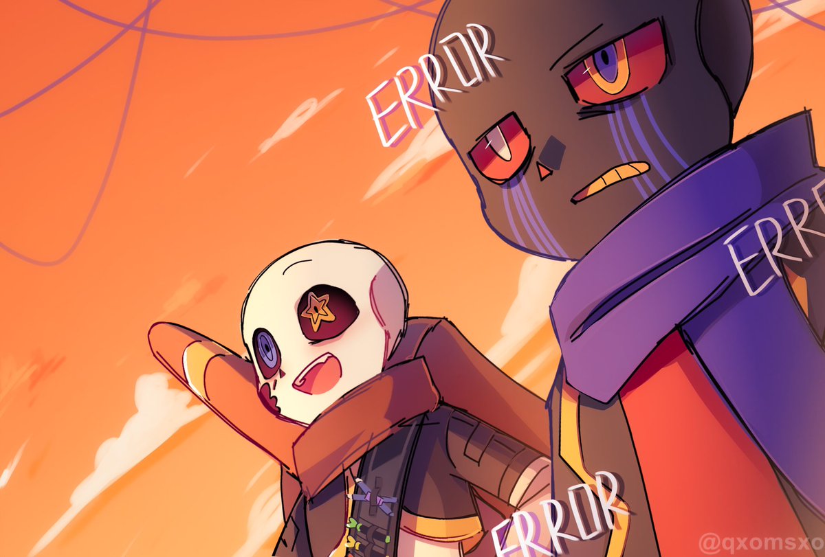 more error and ink 🤝 
(i love this location so much!!)
#undertaleAU #inksans #errorsans