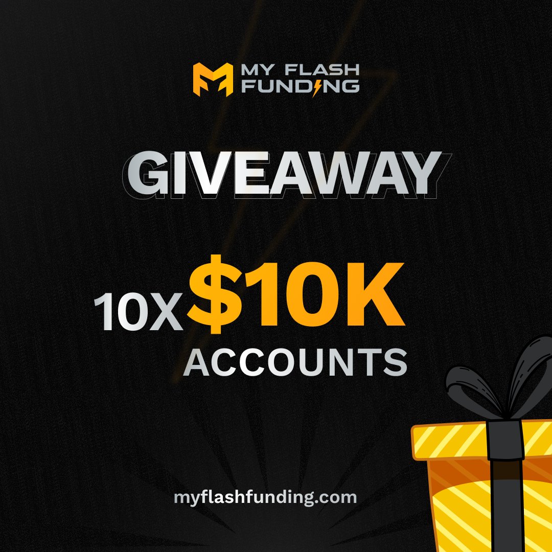 ⚡️ PRE-LAUNCH GIVEAWAY ⚡️ 

10 x $10K Evaluations 

➡️ 1. Follow us on Twitter &amp; Like, Retweet and Tag 3 traders! 

➡️ 2. Join our Discord discord.gg/myflashfunding 

➡️ 3. Join our Mailing List and get your -50% Discount here: myflashfunding.com 

Ends before our launch! 👀