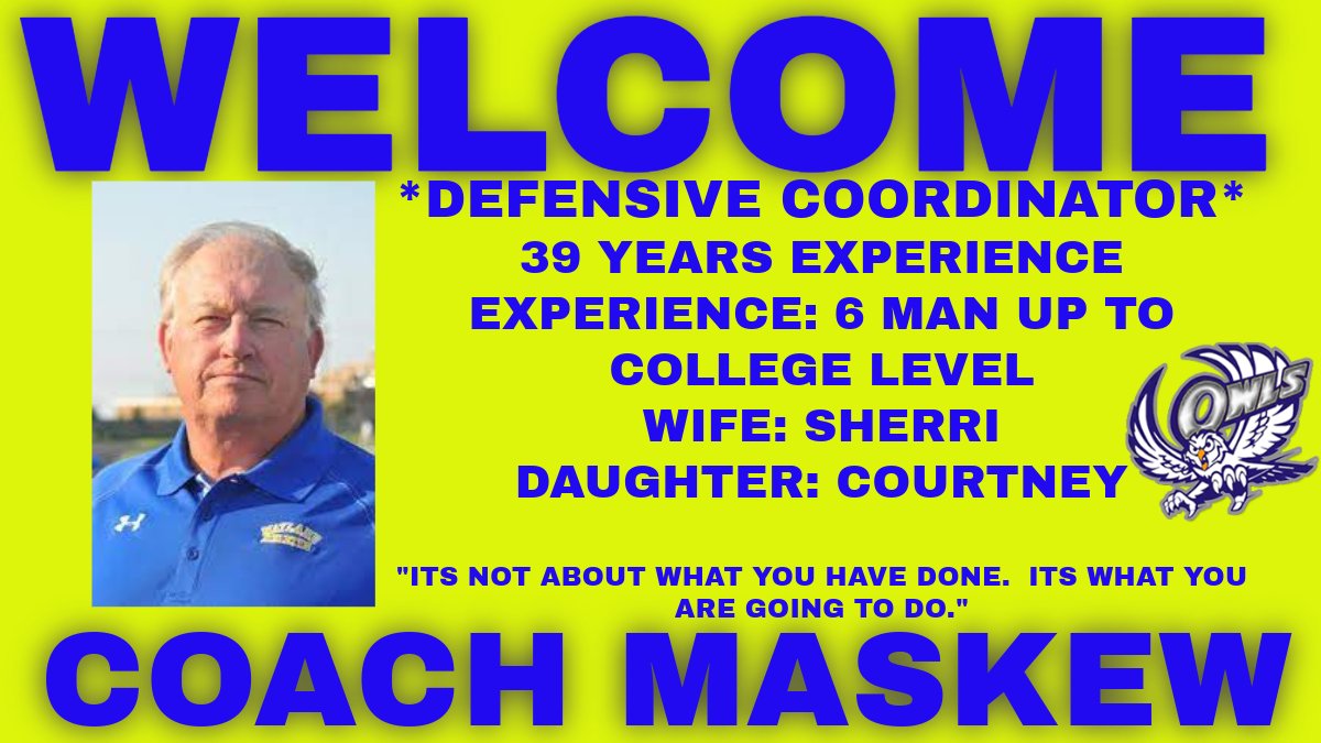 WELCOME COACH! WE ARE FORTUNATE TO HAVE YOU ON STAFF.  #WTD