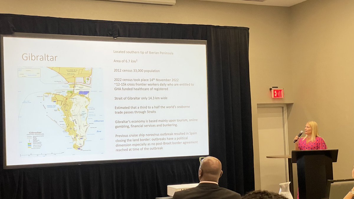 AbbieJharrison's tweet photo. Helen Carter, CMO Gibraltar, offers an insightful case study at #UKOTMiami2023. A recent Salmonella outbreak sheds light on the power of genomic epidemiology &amp; the importance of transparency in disease surveillance &amp; communication. A vital lesson in modern public health response. https://t.co/ovDYw4vghC