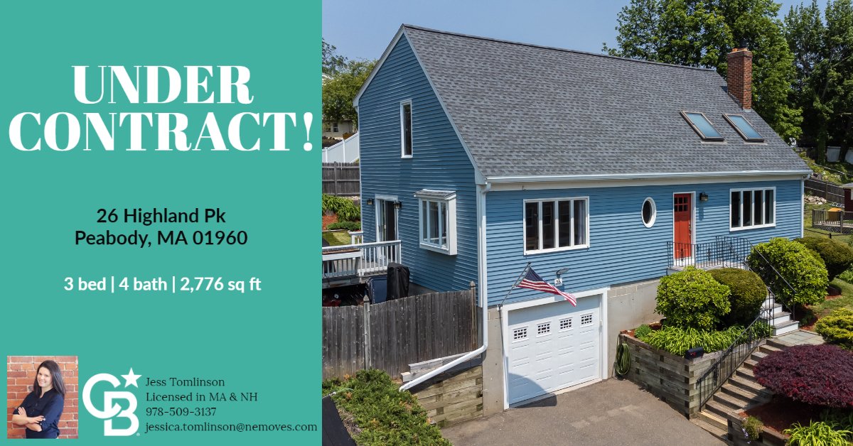 JessTomlinson87's tweet photo. Congrats to my sellers on getting their #PeabodyMA house under contract in record time w/a super offer which cancelled all open houses! We were thoughtful, strategic &amp; diligent in our planning which paid off!

#whosnext #sellersagent #NorthShore https://t.co/Uqd6cuNk6e