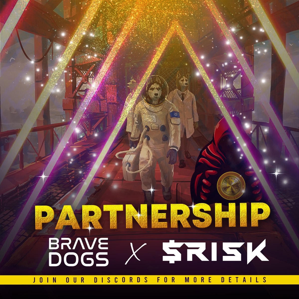 riskgamingco's tweet photo. Let’s welcome the Dogs with more partnerships come!

@RiskCoinAda 🤝 @BraveDogsNFT 

To celebrate we are giving away a OG-High $Risk Role:

🐕Follow @RiskCoinAda @BraveDogsNFT 
🐕Retweet &amp; Like
🐕Tag a few dog lovers
🐕Join https://t.co/8tOkcRh8sz

⏰48 HRS

#RISK #CNFTGiveaway https://t.co/iSqQ7uTLCG