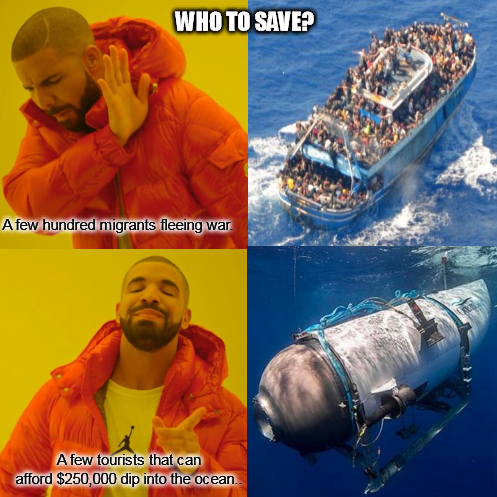 Whipped together a little meme. I don't enjoy that anybody loses their lives, but priorities, man. Priorities.
#Titanic #Logitech #JamesCameron #OceanGate #OceanGateExpeditions #submarine #250k #PlaystationController #XBoxController