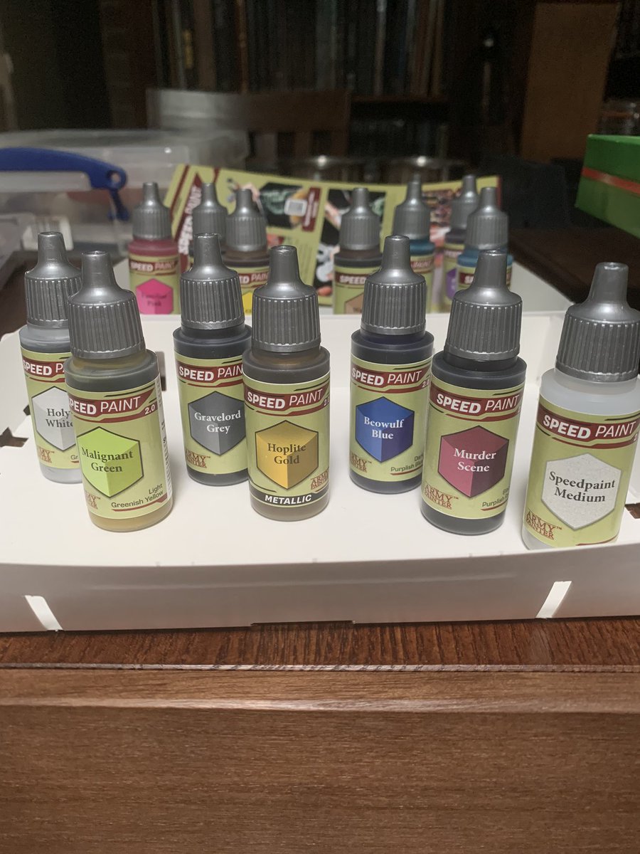 _CBK_gaming's tweet photo. Got some new paints. They are great to work with and quick, which is needed when we have so many figures to paint #painting #figure #speedpaint #miniaturepainting https://t.co/w3opsqO9tK