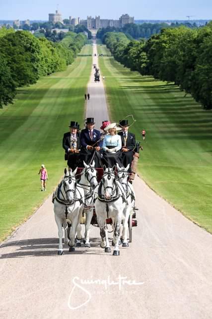 Today is the start of Royal Ascot 2023 what better way to arrive with a drive down the Long Walk through the Great Park with a coach and 4 in hand.