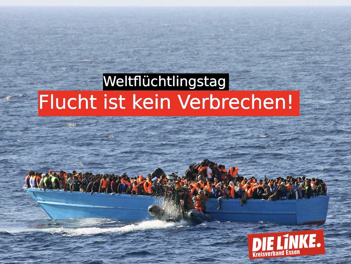 Heute ist Weltflüchtlingstag. Erst letzte Woche sind 500 Geflüchtete auf dem Mittelmeer ertrunken, da ihnen der Fluchtweg verwehrt blieb. Doch anstatt die Rettung zu erleichtern, wird diese immer weiter kriminalisiert. Das muss ein Ende haben!
#RefugeesWelcome #LeaveNoOneBehind