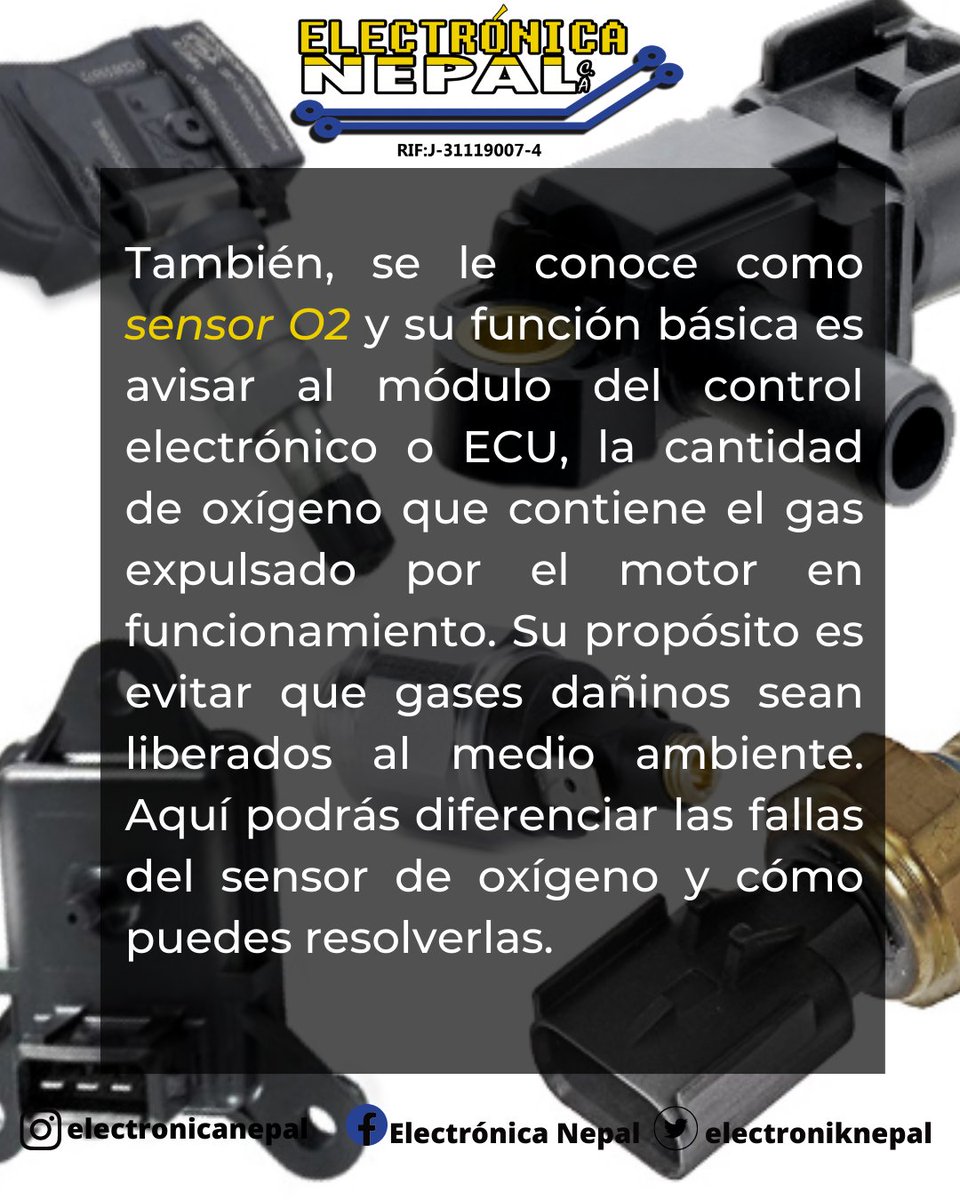 electroniknepal's tweet photo. Las fallas del sensor de oxígeno están relacionadas con la mezcla de combustible.

Entonces, si hay poco aire habrá un exceso de gasolina sin quemar al momento de encender el motor.

🔧 Para más información, contactanos
📱 0412-8675425
📞 0243-2479690 https://t.co/9ZvDDbn4xd