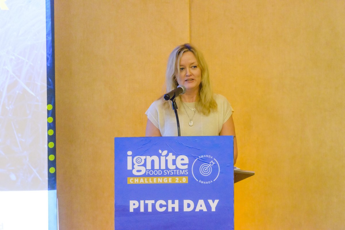ImpactHubKigali's tweet photo. In her closing remarks, Ms. Inka Himanen, Head of Programme/OIC at @WFP_Rwanda says the ideas that were pitched today are exactly why this initiative was launched. We got very creative, disruptive, and innovative ideas.
#IGNITEFoodSystemsChallenge #IGNITEFoodSystems https://t.co/ywhzJkS0bR