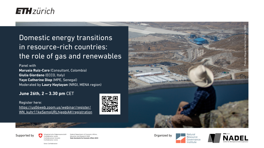 NRGIesp's tweet photo. El 26 de junio, para clausurar el curso avanzado de #resourcegov.ernance, NRGI y @ETH_NADEL organiza un debate en línea sobre transición energética en los países ricos en recursos, enfocado en el papel del #gas y las #renovables.
✍️ Regístrate ➡️ https://t.co/p9lzBLK14n
🗣️ ENG https://t.co/knziOiMBiR