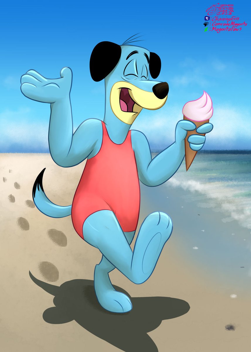 Look at him, he's having a great day at the beach :)

Credit to MagnetaPaws

#huckleberryhound