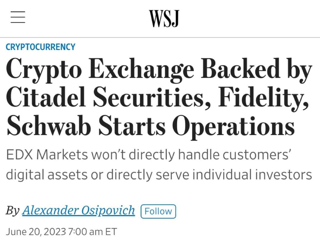 CryptoMund0's tweet photo. Algunas de las firmas de inversión más grandes, incluidas #Citadel, #CharlesSchwab y #Fidelity, están lanzando un #criptointercambio esta semana 💱💪😲🙌🏻🏦📈 #criptoadopción #cripto #bitcoin #BTC #criptomonedas #noesnada https://t.co/thCxGURFRb