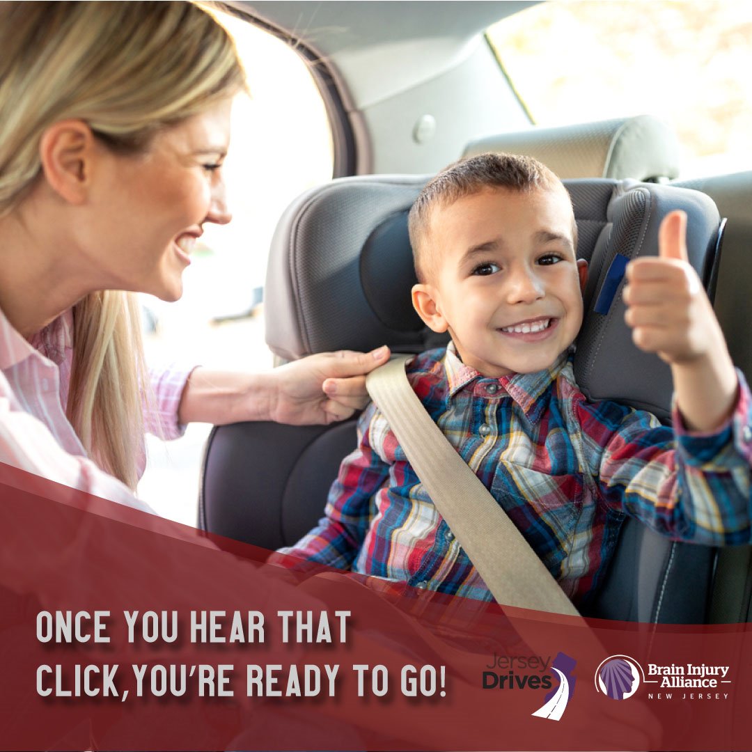 Has anyone with children ever left the house NOT in a rush? Make sure the buckle clicks before you get rolling #Buckleup #JerseyDrives #SafeRoadsNJ