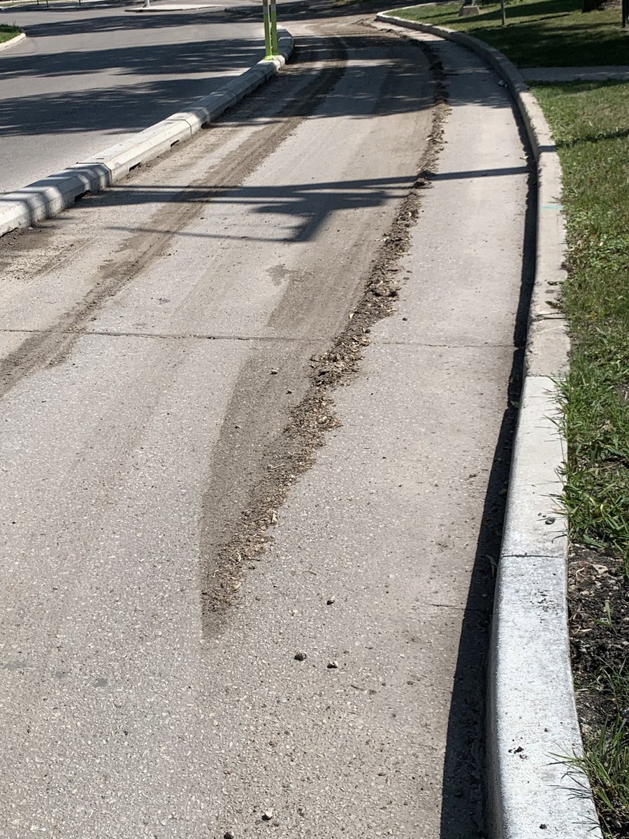 Irezicle's tweet photo. @cityofwinnipeg Please have the westminster to osborne bike lane recleaned. it’s way worse AFTER the cleaning than it was before. thx. https://t.co/WcLSRlKk0e