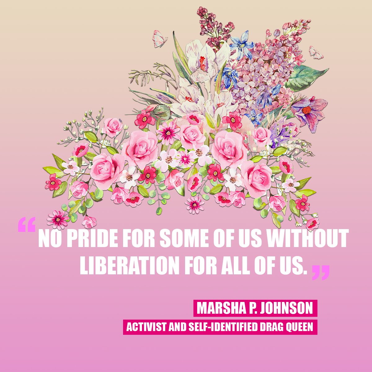 The Stonewall rioters fought against the persecution of the LGBTQ+ community. Marsha P. Johnson’s leadership still lights our path to this day. #PrideMonth