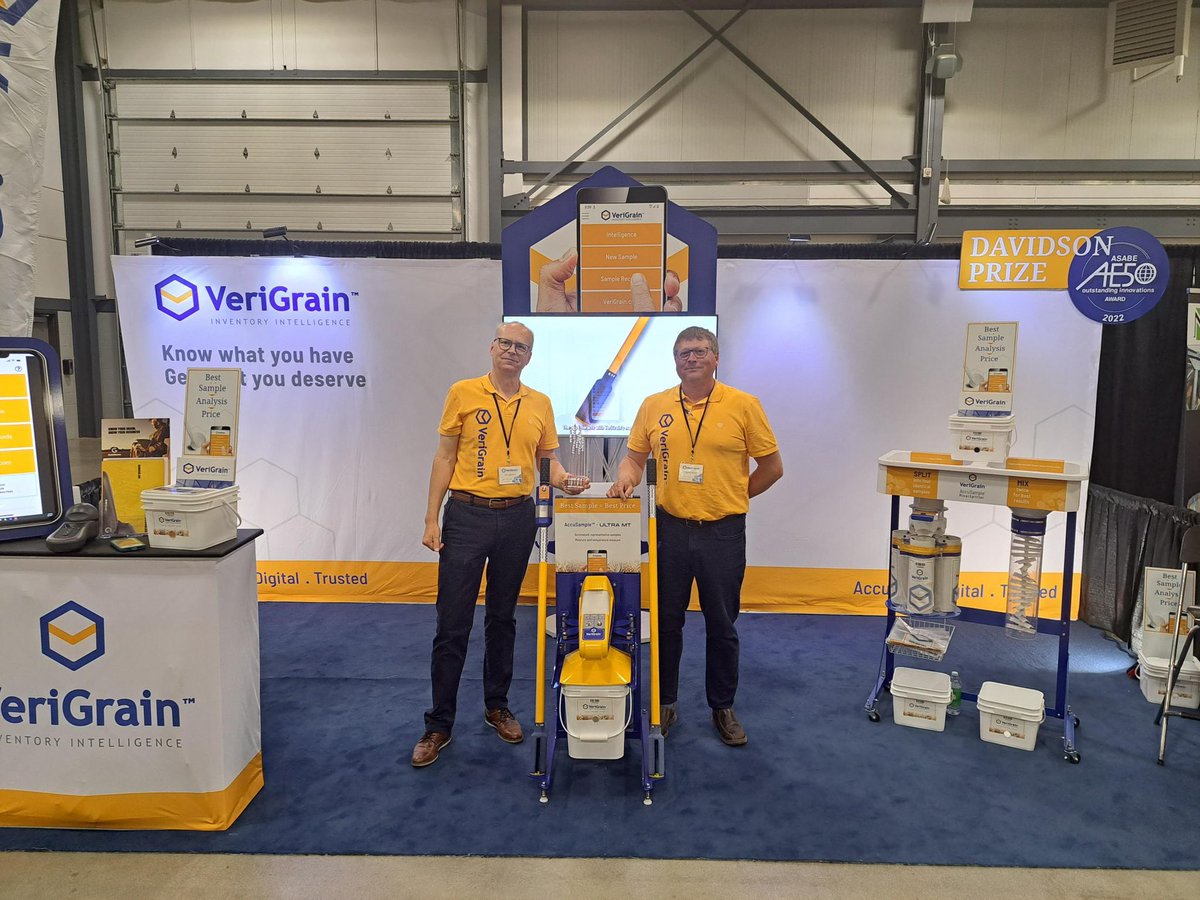 verigrain's tweet photo. Great start @cfsreginask.  VeriGrain presented with Innovation Award.  Come see us at booth 11031 &amp; 11033.

#CFS #VeriGrain #Plant23 #AgTech #GrainSample #DataManagement https://t.co/bEXKiDoFZM