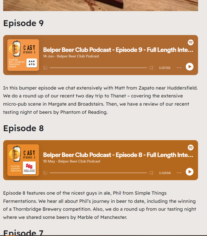 A reminder if you want a shortcut to all our Podcasts (& more) You can always bookmark this link, belperbeer.club/podcast-episod… all episodes will appear first. Our latest includes our chat with Matt from @zapatobrewing Where we put @thesplanyon2010 question to Matt directly.