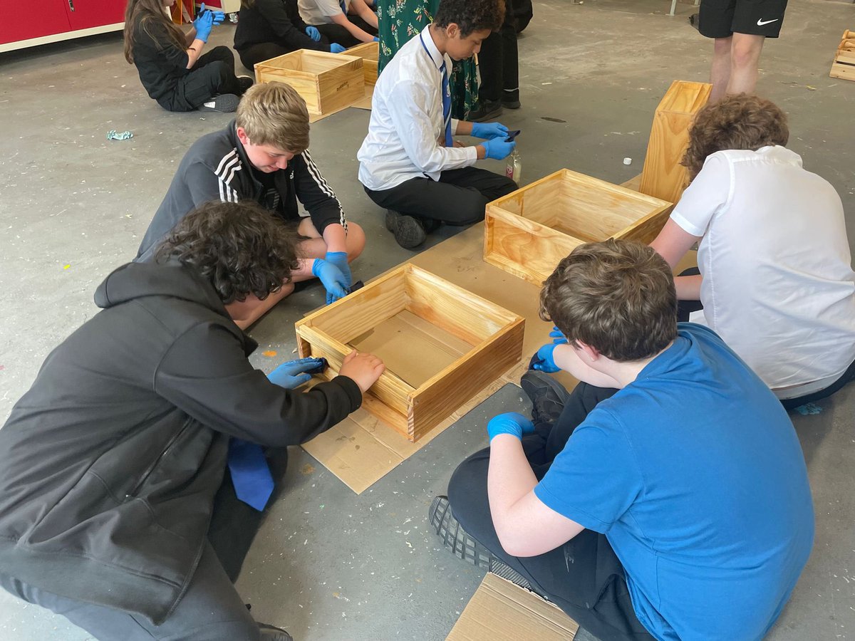 Our fab S3s were buzzing to get hands on today and did the second layer of oil to get our hives ready. Getting closer!!