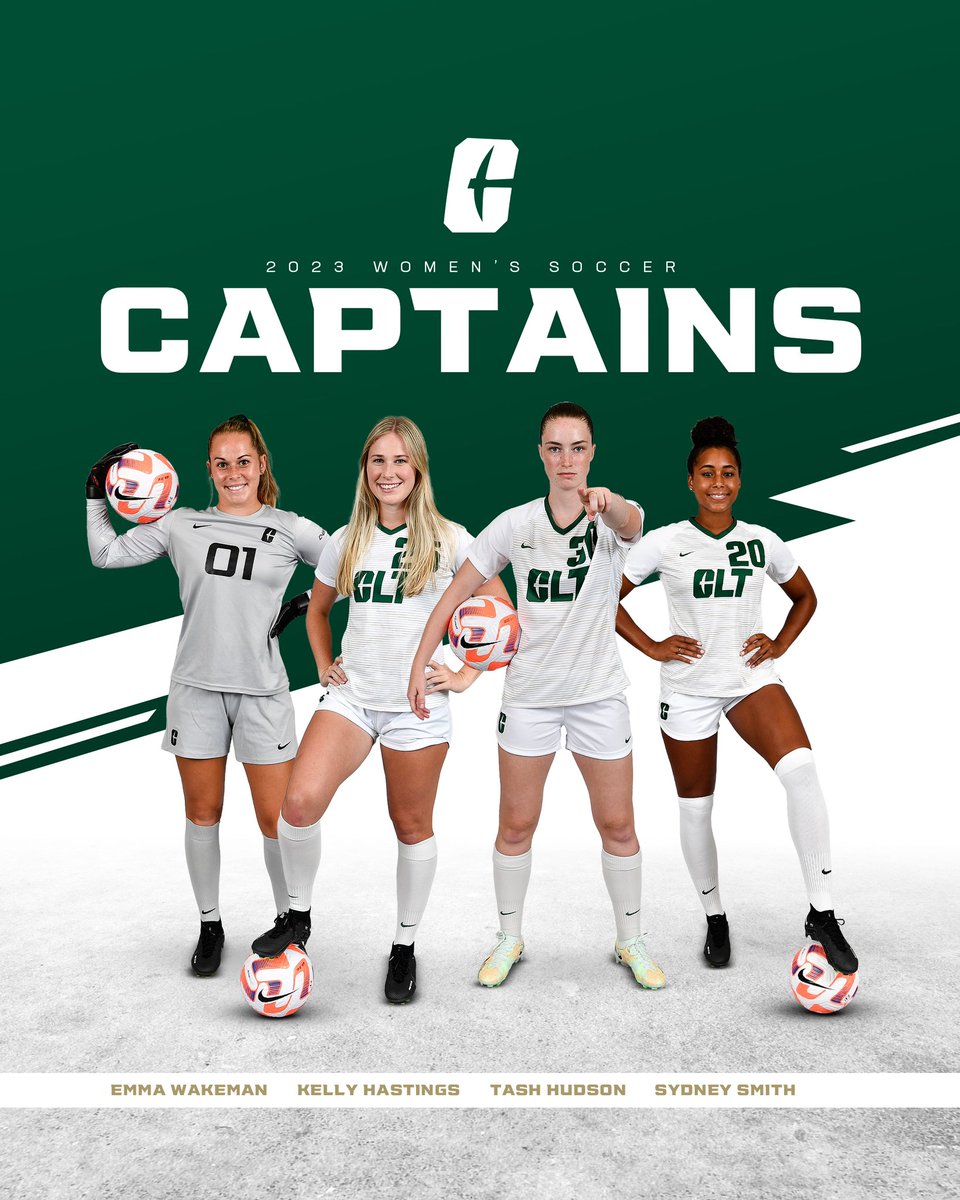 CharlotteWSoc's tweet photo. Introducing our captains for the upcoming season‼️ #GoldStandard #NinerNation https://t.co/U2gTGaREVJ