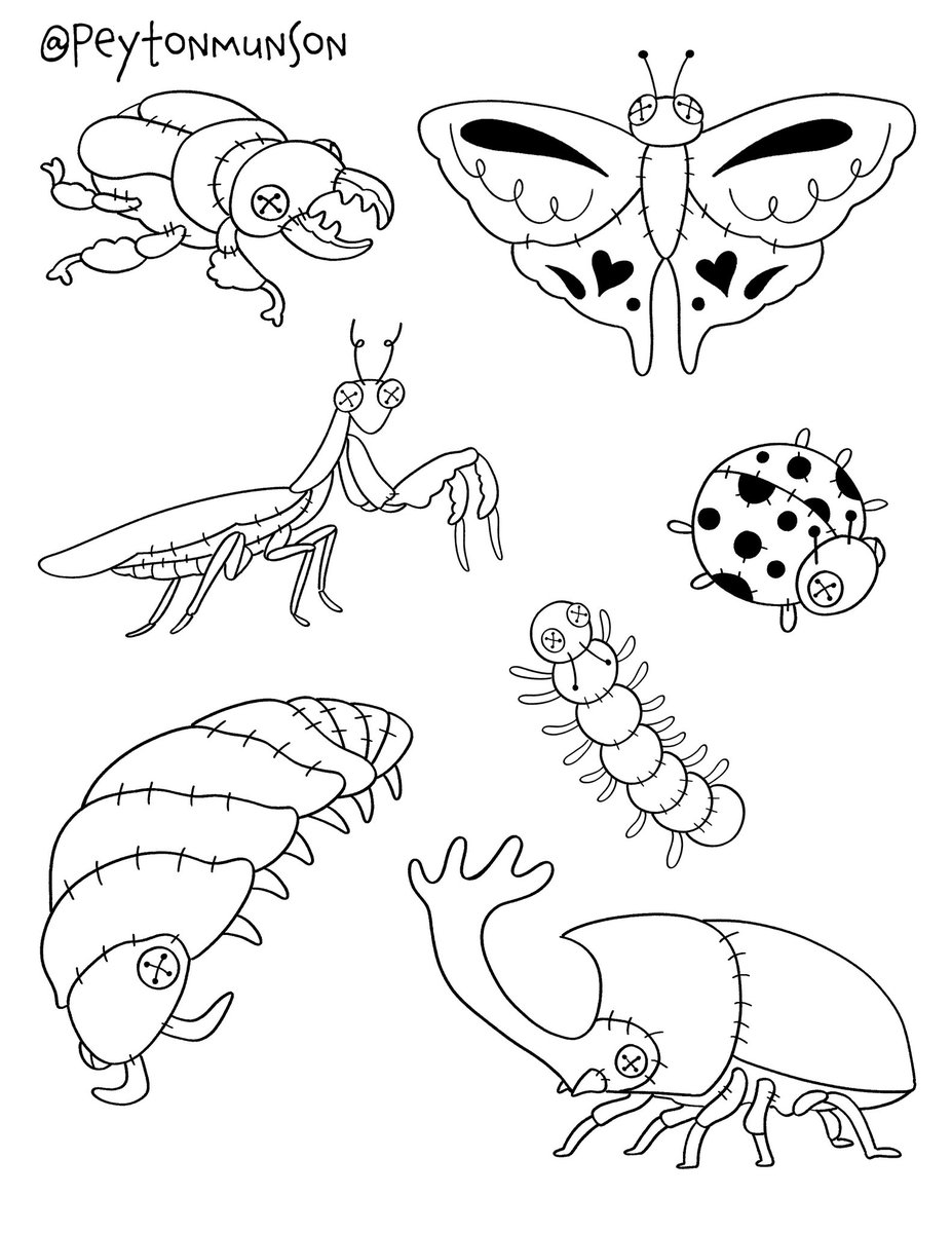 peyton_munson's tweet image. Bug Flash ✨💕 #digitalillustration #illustration #flashsheet #doodle #artwork #digitalart #digitalartist #bugs #bugart