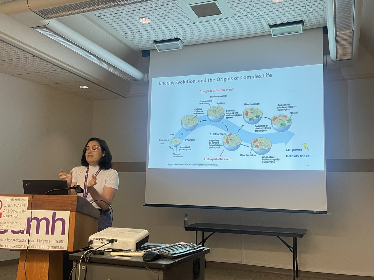 Kowsar Teymouri (@kowsar_teymouri) on Twitter photo The last of the amazing seminar series at Camh ran by @ColinHawco is happening today.
@anapmendessilva presenting the interesting studies happening at <a href="/CAMHResearch/">CAMH Research</a> <a href="/MitoNeuro_Lab/">Vanessa Gonçalves</a> about #mitochondriagenetics in the Brain 🧠 🧬 The last of the amazing seminar series at Camh ran by @ColinHawco is happening today.
@anapmendessilva presenting the interesting studies happening at <a href="/CAMHResearch/">CAMH Research</a> <a href="/MitoNeuro_Lab/">Vanessa Gonçalves</a> about #mitochondriagenetics in the Brain 🧠 🧬