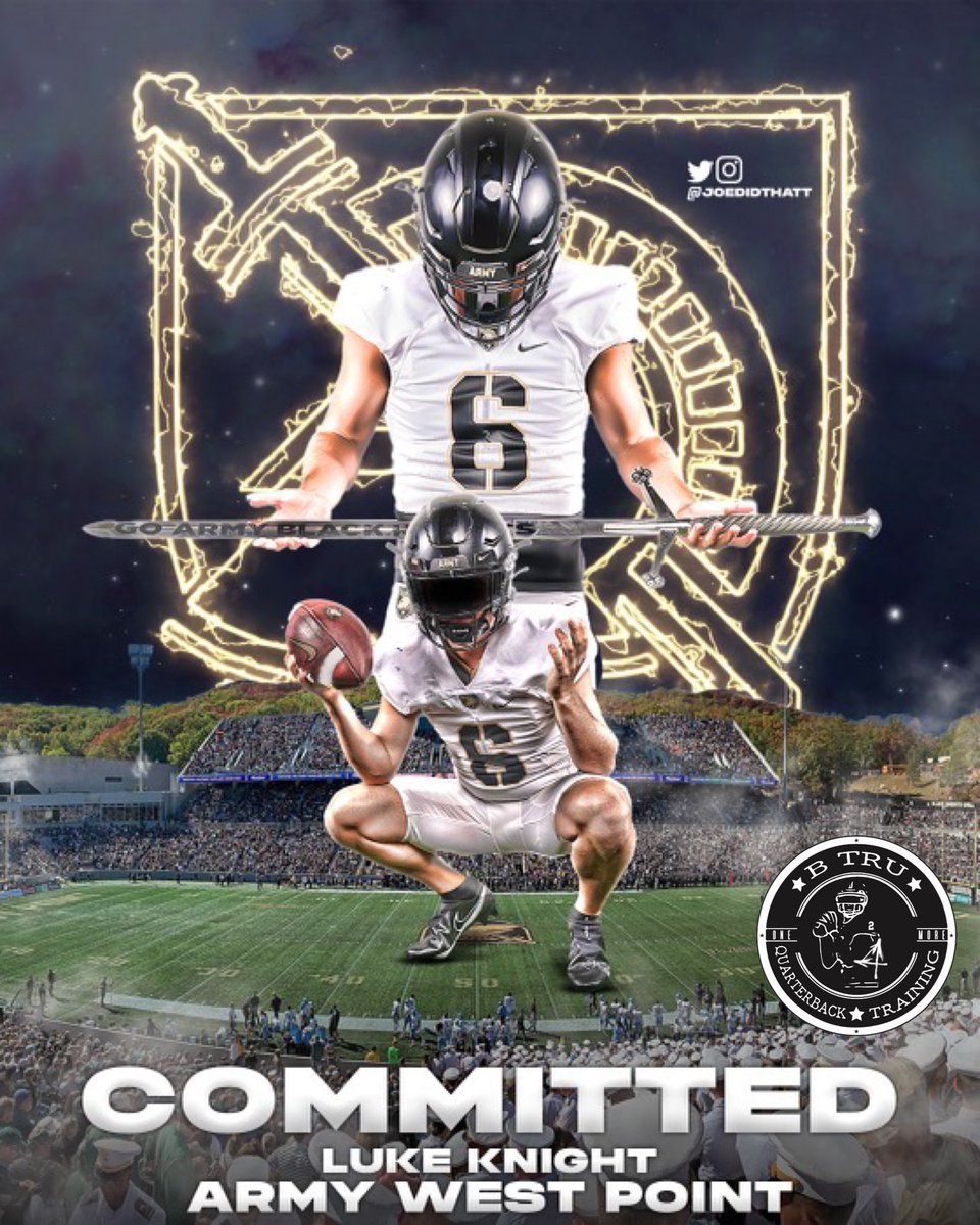 🚨QB TRAINEE COMMITMENT🚨

State Champion QB Trainee: @lukeknightqb (Wire-Grass Ranch) has COMMITTED to ARMY‼️🇺🇸⚔️ #BTruQBTraining 🔘 #GoArmy