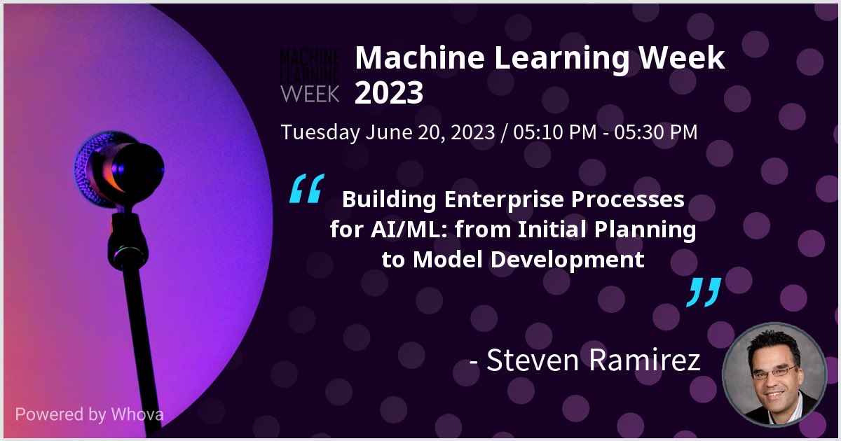 I am speaking at Machine Learning Week 2023. 

Please check out my talk if you're attending the event! #MLWeek 

#AI #MachineLearning