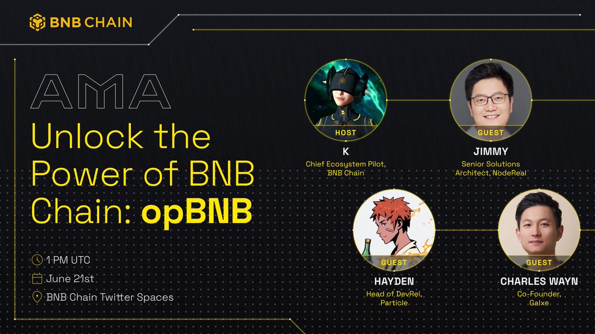 Web3 is buzzing following our opBNB announcement earlier this week. Set a  reminder below to hear some exclusive alpha from our development team + key  ecosystem partners on the powerful future of