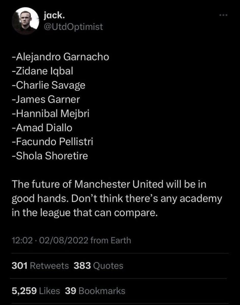 United actually have the worst academy in the league 😭
