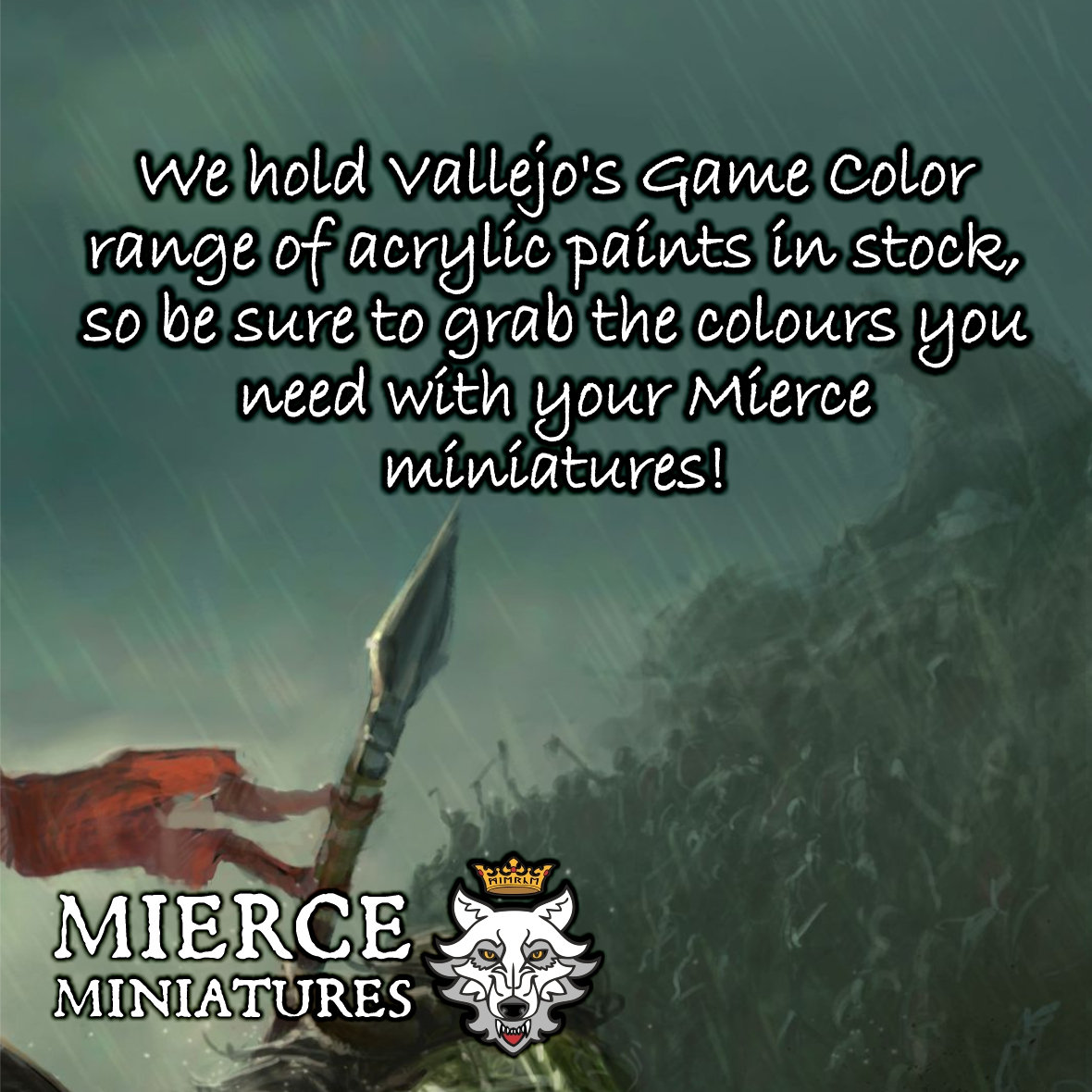 MierceMinis's tweet photo. DID YOU KNOW...?

We hold Vallejo's Game Color range of acrylic paints in stock, so be sure to grab the colours you need with your Mierce miniatures!

#mierceminiatures #darklands https://t.co/JSNqz6tPDs