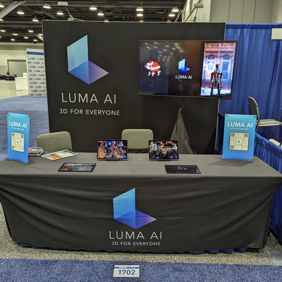 LumaLabsAI's tweet image. If you&apos;re at #CVPR2023, swing by booth #1702 to meet our team
