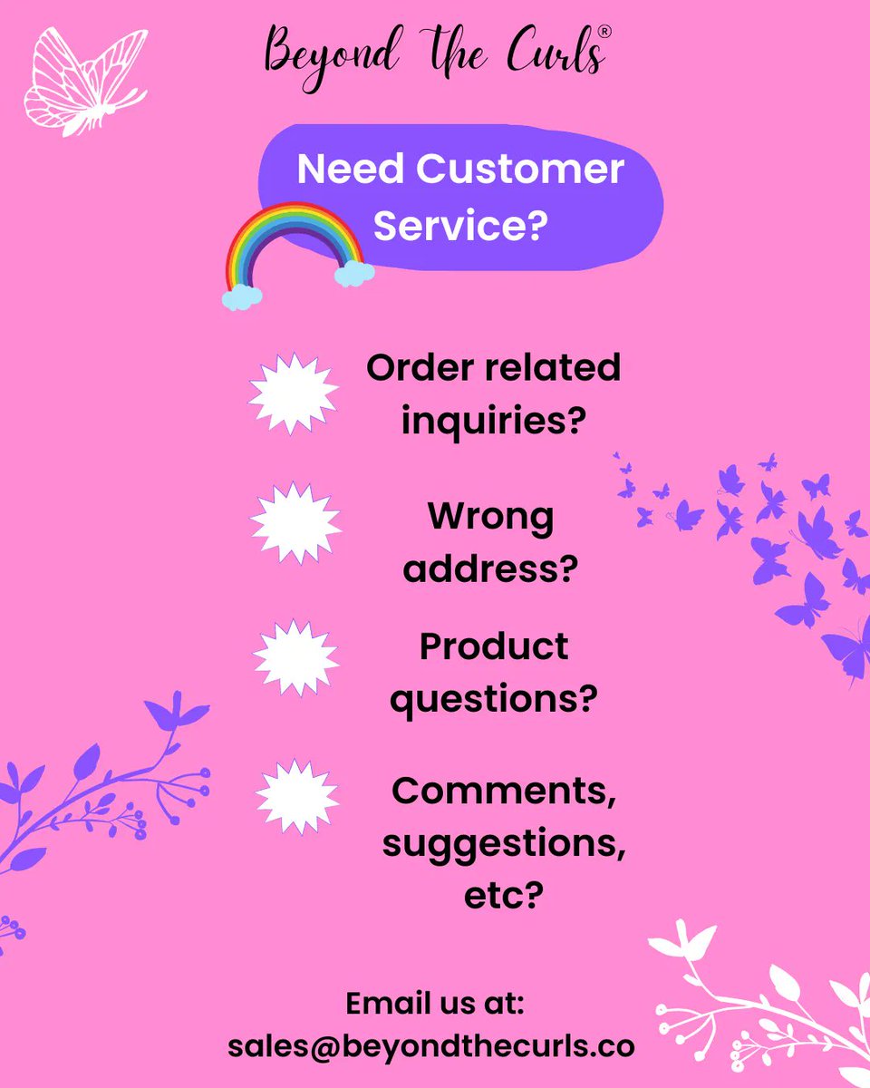 beyond_curlsco's tweet photo. If you have any questions, please either email us at sales@beyondthecurls.co or use our chat box via our website for a rapid response. We take our customer service seriously at BTC and hope we've earned your longtime support! #CustomerService #SmallBusiness  #shopsmall #haircare https://t.co/0F9Yn6waur