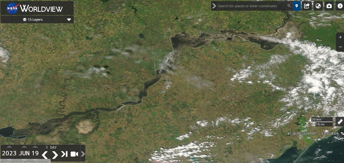 BBC__Watch's tweet image. According to #NASAWorldview, something happened to #RiverDnipro between 19th &amp;amp; 20th June: worldview.earthdata.nasa.gov/?v=31.94078405…