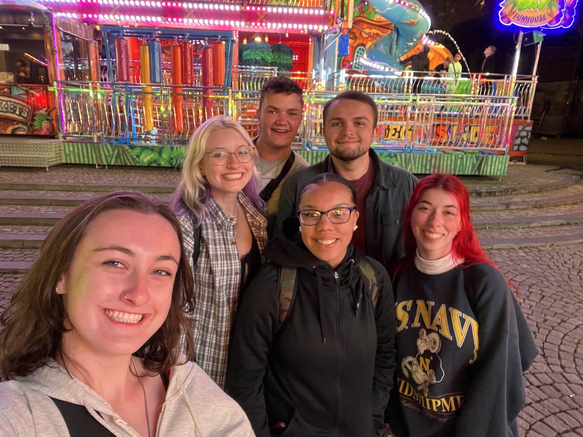 LVC's tweet photo. Our first group of study abroad students are back from Maastricht! Here's a colorful group shot from Vrijthof #GoLVC #TravelTuesday #LVCabroad https://t.co/KXVeJg7LJl