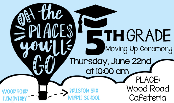 For our 5th Grade Families: The Wood Road 5th Grade Moving Up Ceremony will be on Thursday, June 22nd at 10:00 am in the Wood Road Cafeteria. We are looking forward to celebrating our 5th graders! 💜💛🎉🎓<a href="/BSCSD/">Ballston Spa CSD</a>