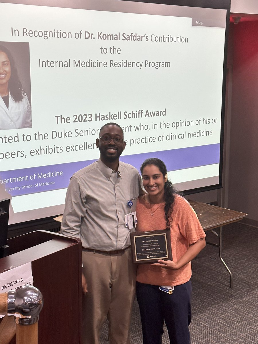 <a href="/IMResidencyDuke/">Duke IM Residency</a> Haskell Schiff Housestaff Award Dr Komal Safdar