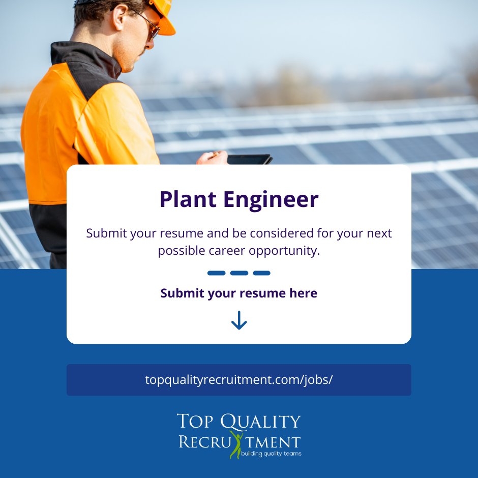 We are hiring a Plant Engineer in Berlin, WI.

Apply now: ow.ly/QFk350OIHTB

#tqr #WIjob #plantengineer #engineer #hiring #job2023