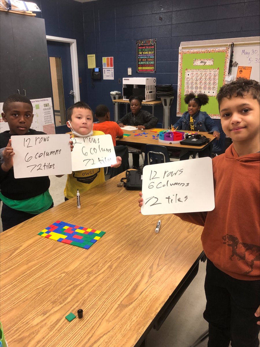 Mrs. House's 2nd graders had fun making their own rows and columns. It’s always smiles when these kiddos can get their hands on manipulatives! #CelebrateFonde #LearningLeading