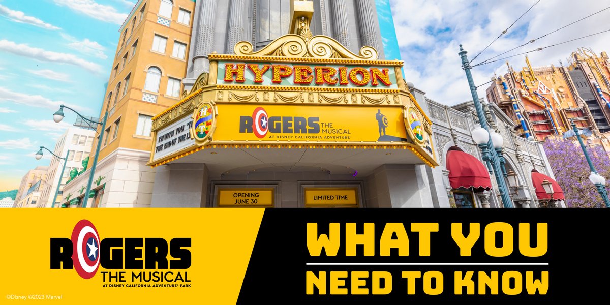 It's time to assemble for the premiere of “Rogers: The Musical” at the Hyperion Theater in Disney California Adventure Park at @Disneyland! ⭐ Check out 4 details to know before the show debuts for a limited time beginning June 30: di.sn/6016OAckK