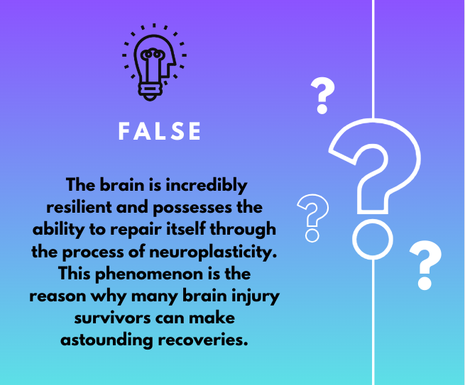 #trueorfalse Tuesdays💜

Brain damage is always permanent!🧠

Swipe to find out -------->

#trueorfalse #braininjury #awareness #repair #brain #tbi #abi #chrysalisbicm