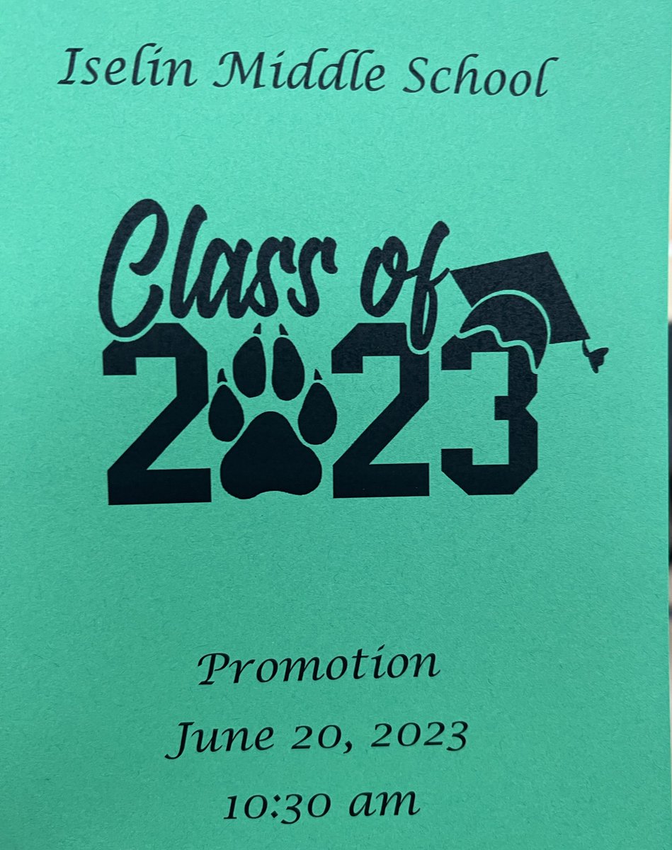 mr_degraw's tweet photo. We had a full house today as we wish all the best of luck to our graduating Panthers as they get promoted to high school. Believe in your dreams and you can achieve anything… @IselinMiddle #classof2023 #middleschoolpromotion https://t.co/3yrpWMSB5Q